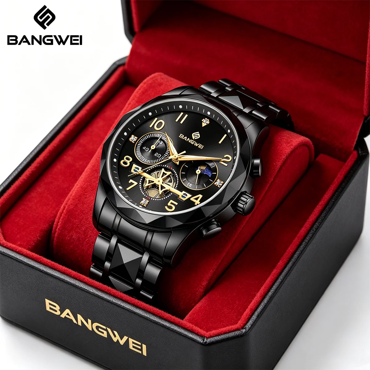 BANGWEI Top Luxury Male Watch Waterproof Luminous Date Men Watch Stainless Steel Male Clock Sport Fashion Men's Quartz Watches
BANGWEI Top Luxury Male Watch Waterproof Luminous Date Men Watch Stainless Steel Male Clock Sport Fashion Men's Quartz Watches