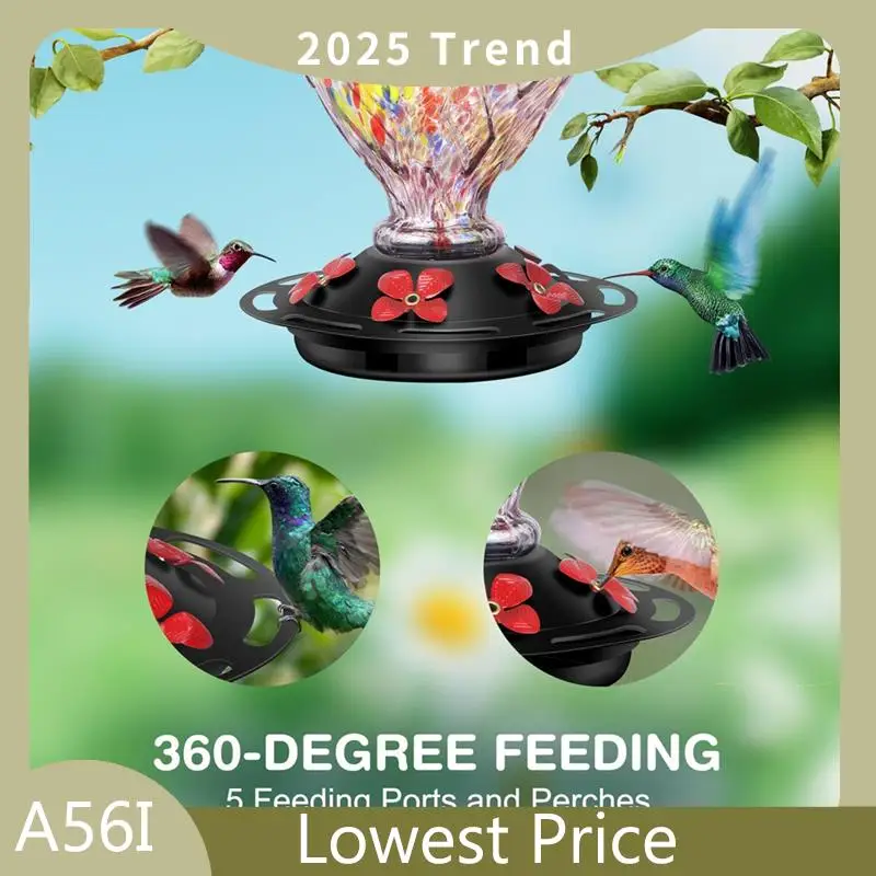 A56I Top Bird Feeder With 5 Perches Hand Blown Glass Bird Feeders For Outdoors Hanging 30 Fuild Oz
A56I Top Bird Feeder With 5 Perches Hand Blown Glass Bird Feeders For Outdoors Hanging 30 Fuild Oz
