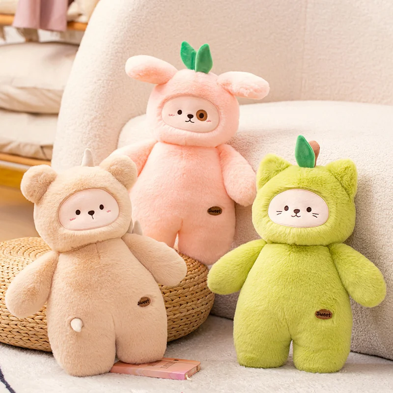 Cartoon Fruit Animal Doll Plush Toy Peach Pillow Doll Transforms into Cat Dog Soothing Doll Female
Cartoon Fruit Animal Doll Plush Toy Peach Pillow Doll Transforms into Cat Dog Soothing Doll Female
