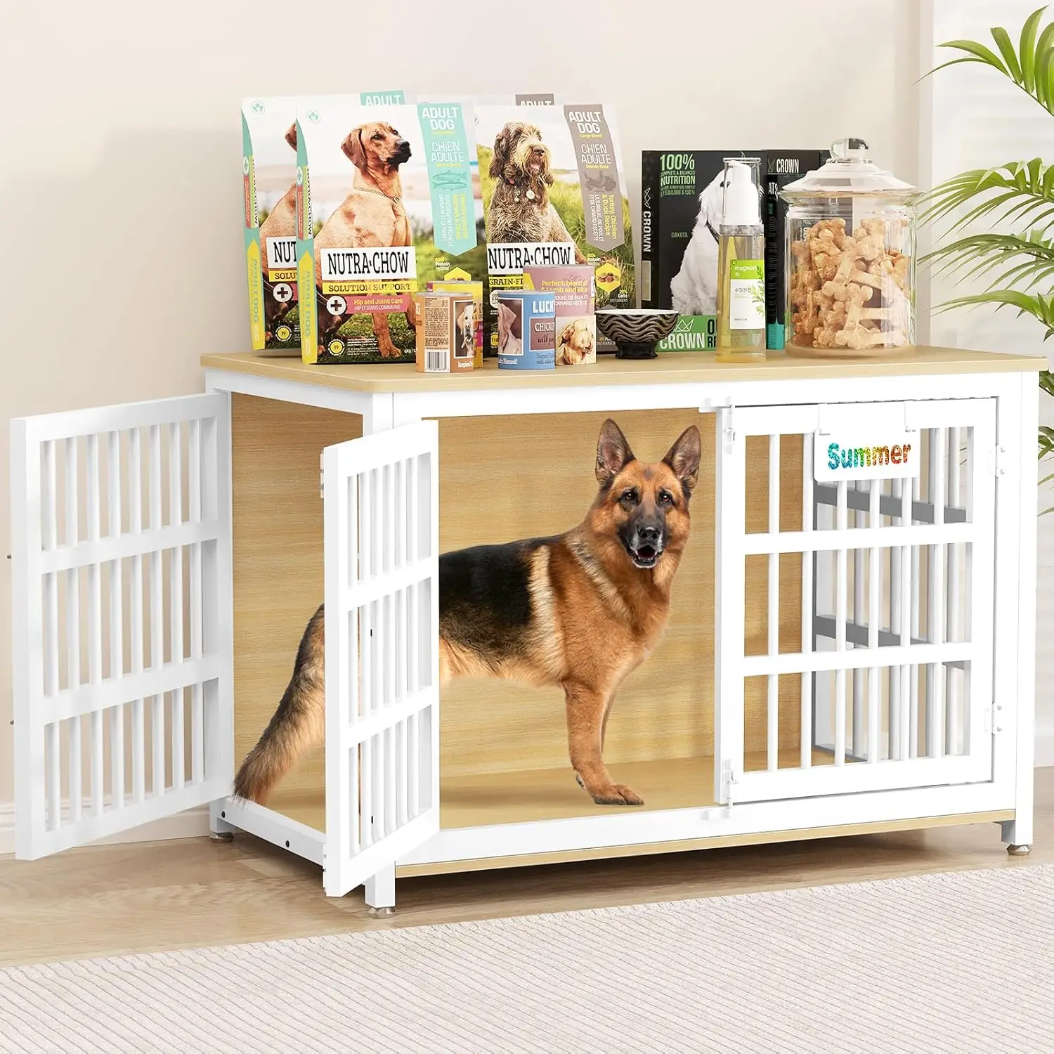 Heavy Duty Dog Kennel Indoor with Name Tag, XXL Dog Crate Furniture for Large Dogs, Double-Doors Sturdy
Heavy Duty Dog Kennel Indoor with Name Tag, XXL Dog Crate Furniture for Large Dogs, Double-Doors Sturdy