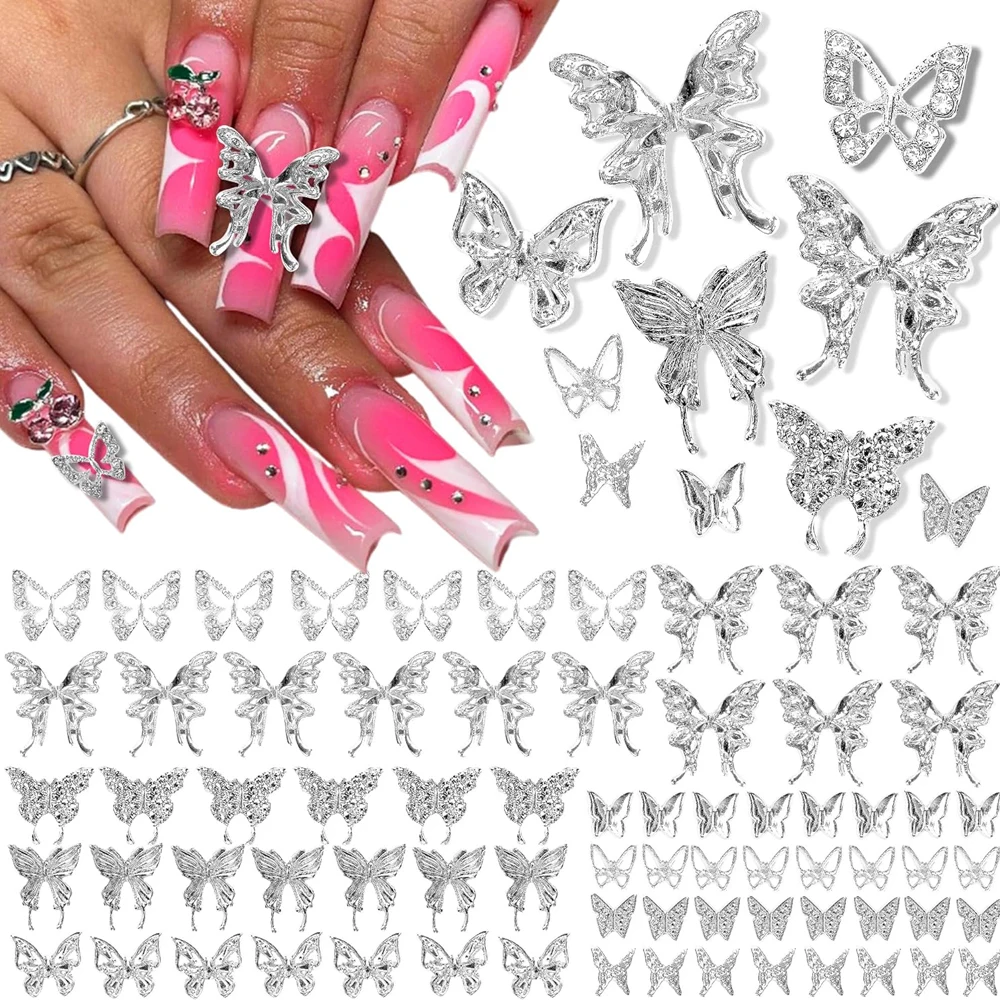 10Pcs 3D Exquisite Butterfly Nail Art Charm Japanese Luxury Kawaii Silver Butterfly Nail Decoration DIY Jewelry Nail Accessories
10Pcs 3D Exquisite Butterfly Nail Art Charm Japanese Luxury Kawaii Silver Butterfly Nail Decoration DIY Jewelry Nail Accessories