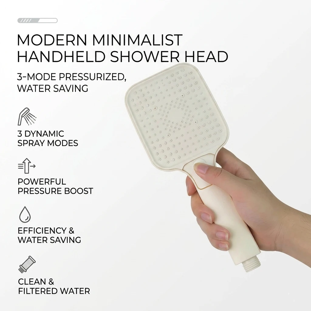 Handheld Shower Head High Pressure Boost,Adjustable 3 Spray Modes Massage,Water Saving Large Flow,Bathroom Accessory Home
Handheld Shower Head High Pressure Boost,Adjustable 3 Spray Modes Massage,Water Saving Large Flow,Bathroom Accessory Home