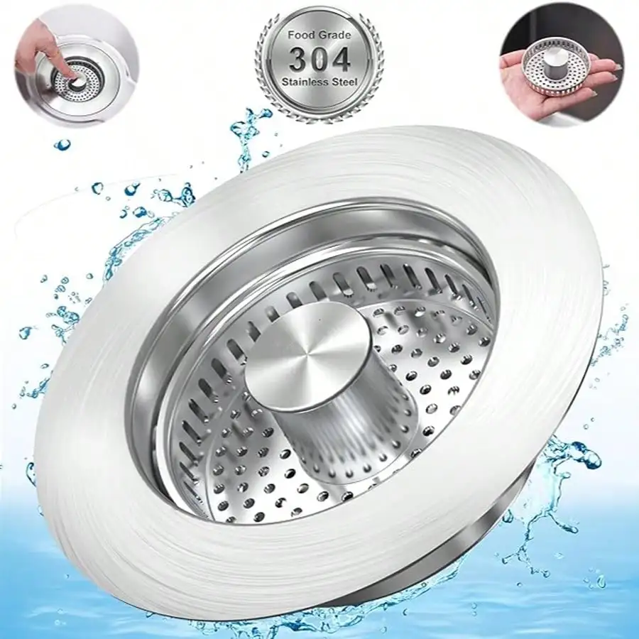 4.5 Inch Diameter Large Wide Rim Kitchen Sink Strainer Premium Stainless Steel Drain Filter Anti-Clog Sink Tool for Home Kitchen
4.5 Inch Diameter Large Wide Rim Kitchen Sink Strainer Premium Stainless Steel Drain Filter Anti-Clog Sink Tool for Home Kitchen