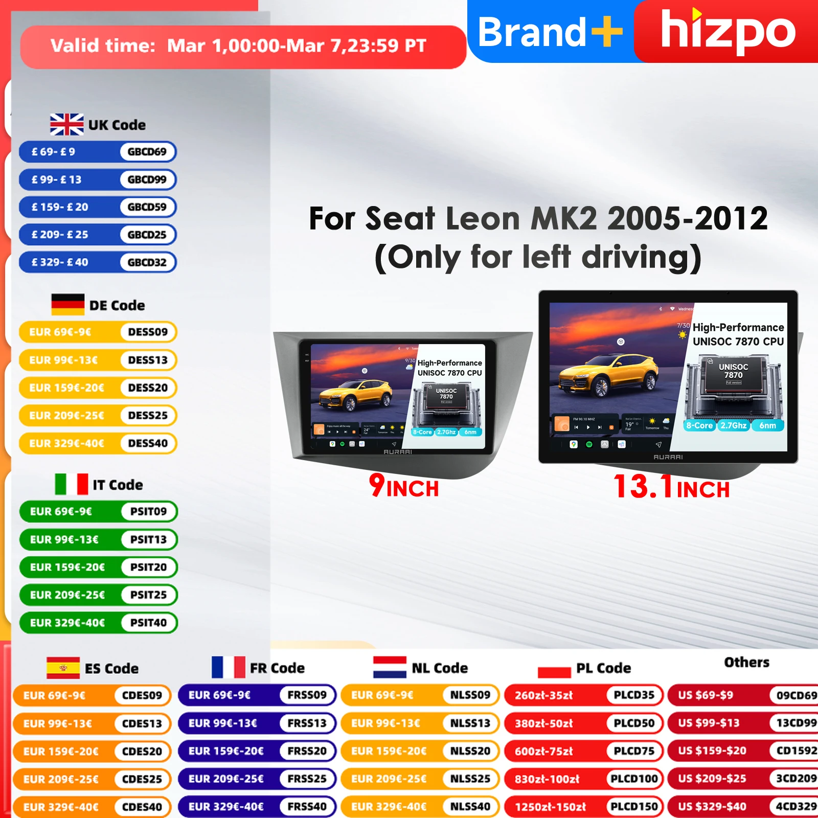 AURA AI 2K 3D Screen 8Core Car Multimedia Player for Seat Leon 2 MK2 2005-2012 Carplay GPS Autoradio Intelligent Systems 360cam
AURA AI 2K 3D Screen 8Core Car Multimedia Player for Seat Leon 2 MK2 2005-2012 Carplay GPS Autoradio Intelligent Systems 360cam