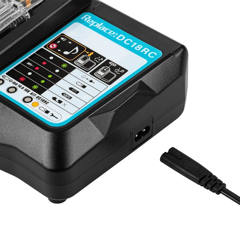For DC18RC Battery Charger With LED Display 14.4V 18V 6AH Bl1830 Bl1430 BL1860 BL1890 Tool Power Charger
For DC18RC Battery Charger With LED Display 14.4V 18V 6AH Bl1830 Bl1430 BL1860 BL1890 Tool Power Charger
