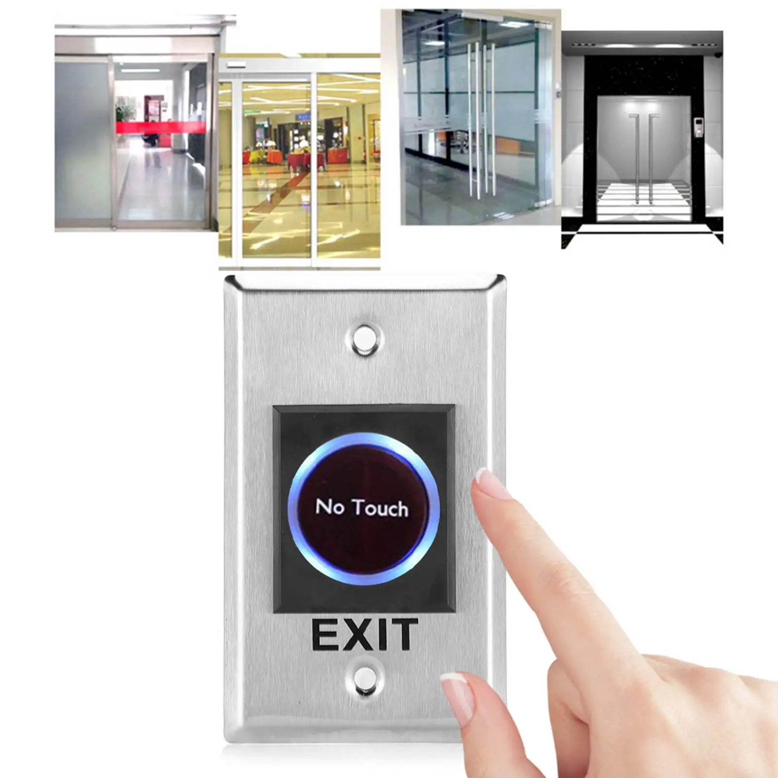 DC12V Infrared Sensor Contactless Touch- Door Exit Button with Backlight for Access Control Infrared Sensor Button