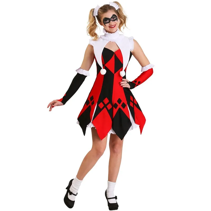 Red And White Plaid Clown Costume Role Play Female Harlequin Uniform Halloween Outfit Circus Cosplay Women's Traditional Costume
Red And White Plaid Clown Costume Role Play Female Harlequin Uniform Halloween Outfit Circus Cosplay Women's Traditional Costume