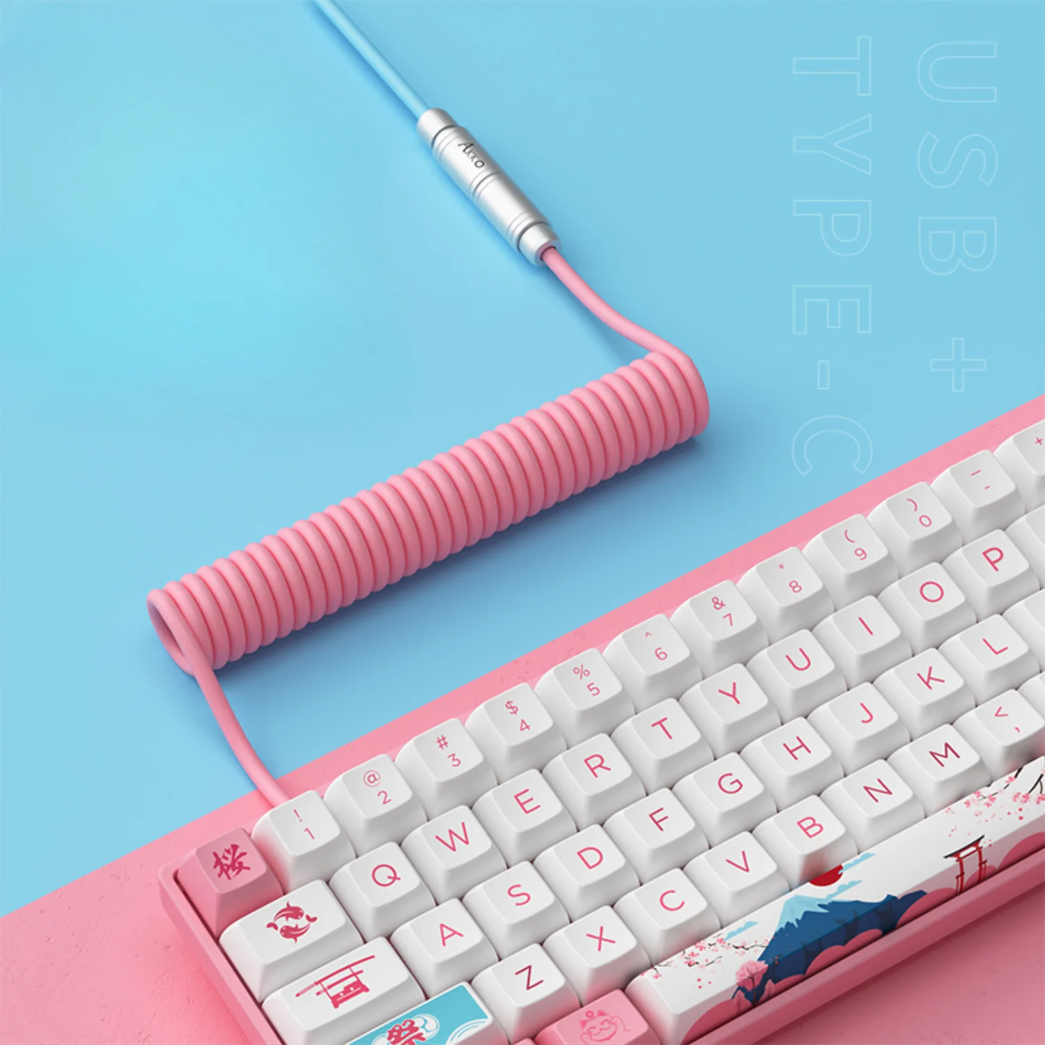 Customized Mechanical Keyboard Aerial Cable V2, Data Cable Extension, Metal Connector, Large Spring Spiral Type
Customized Mechanical Keyboard Aerial Cable V2, Data Cable Extension, Metal Connector, Large Spring Spiral Type