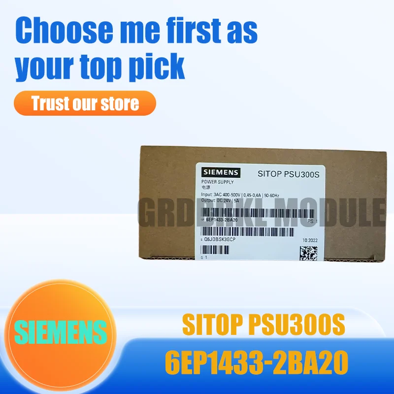 New Original SIEMENS SITOP PSU300S 6EP1433-2BA20 24 V DC/5 A Power Supply
New Original SIEMENS SITOP PSU300S 6EP1433-2BA20 24 V DC/5 A Power Supply