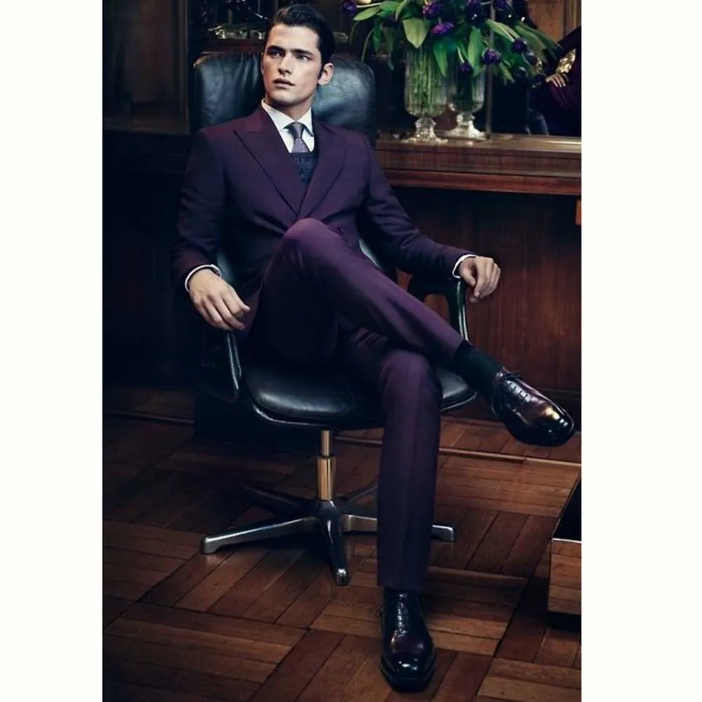 Luxury Purple Suit for Men 2 Piece Jacket Pants Single Breasted Male Clothing Formal Business Gentleman Slim Fit Blazer Set
Luxury Purple Suit for Men 2 Piece Jacket Pants Single Breasted Male Clothing Formal Business Gentleman Slim Fit Blazer Set