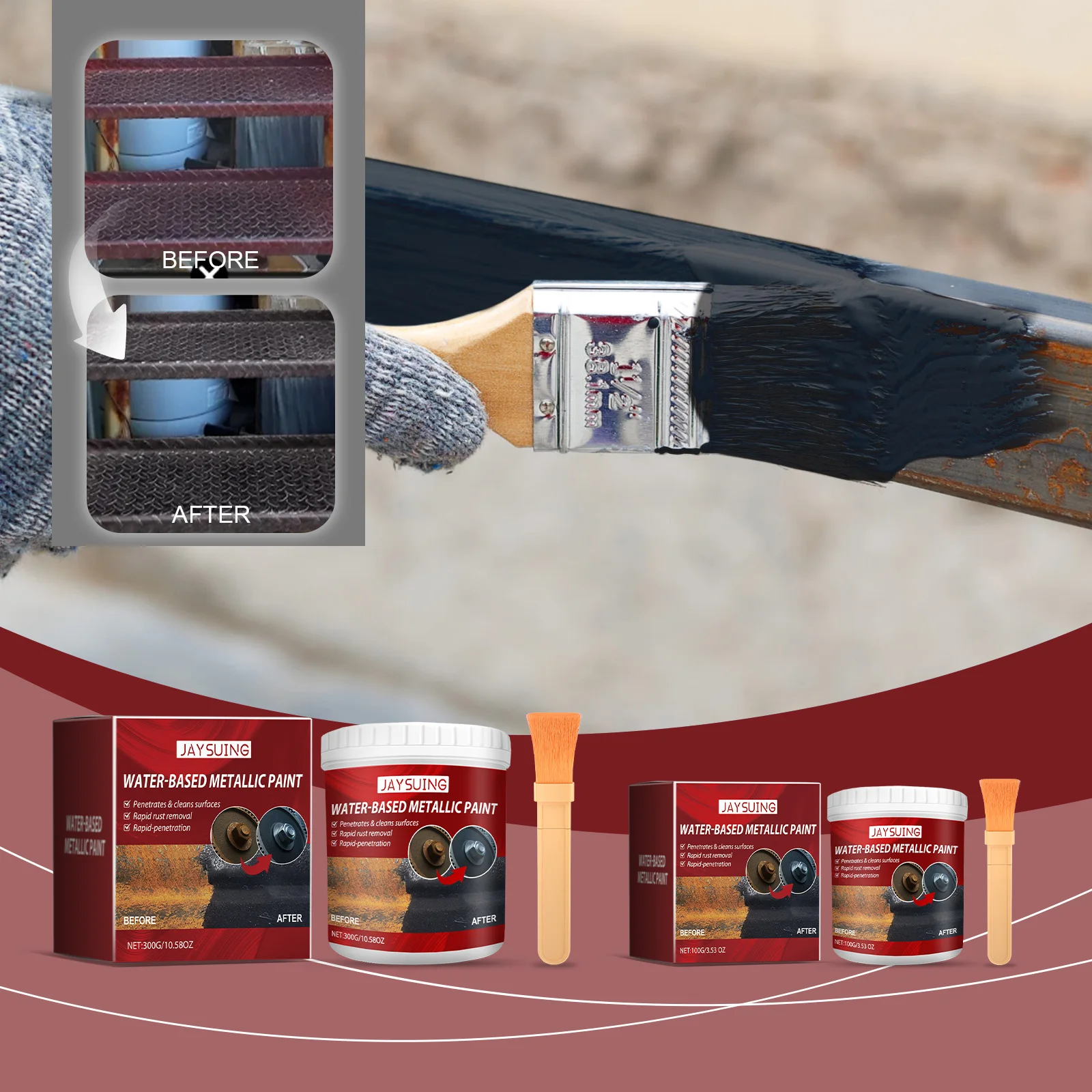 Water-Based Metal Rust Remover With Brush Primer Dust Clean Protect For Car Metal Aviation Metal Surface Lasting Primer Agent
Water-Based Metal Rust Remover With Brush Primer Dust Clean Protect For Car Metal Aviation Metal Surface Lasting Primer Agent
