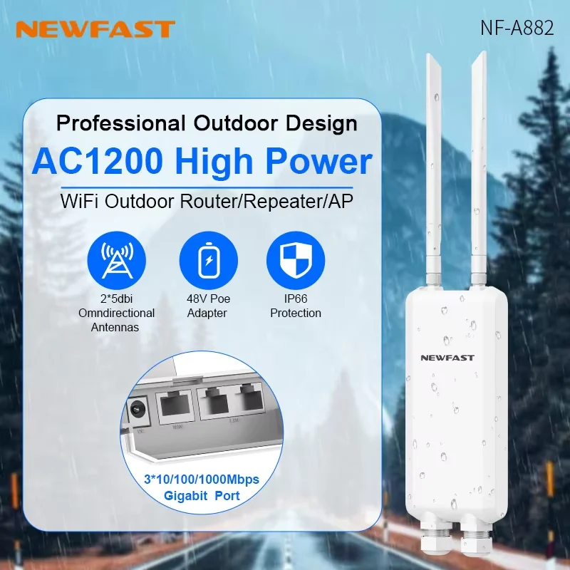 COMFAST AC1200 Outdoor AccessPoint Wireless Repeater 2G&5G High Power Gigabit Long Range Wifi Extender Antenna Street POE Router
COMFAST AC1200 Outdoor AccessPoint Wireless Repeater 2G&5G High Power Gigabit Long Range Wifi Extender Antenna Street POE Router
