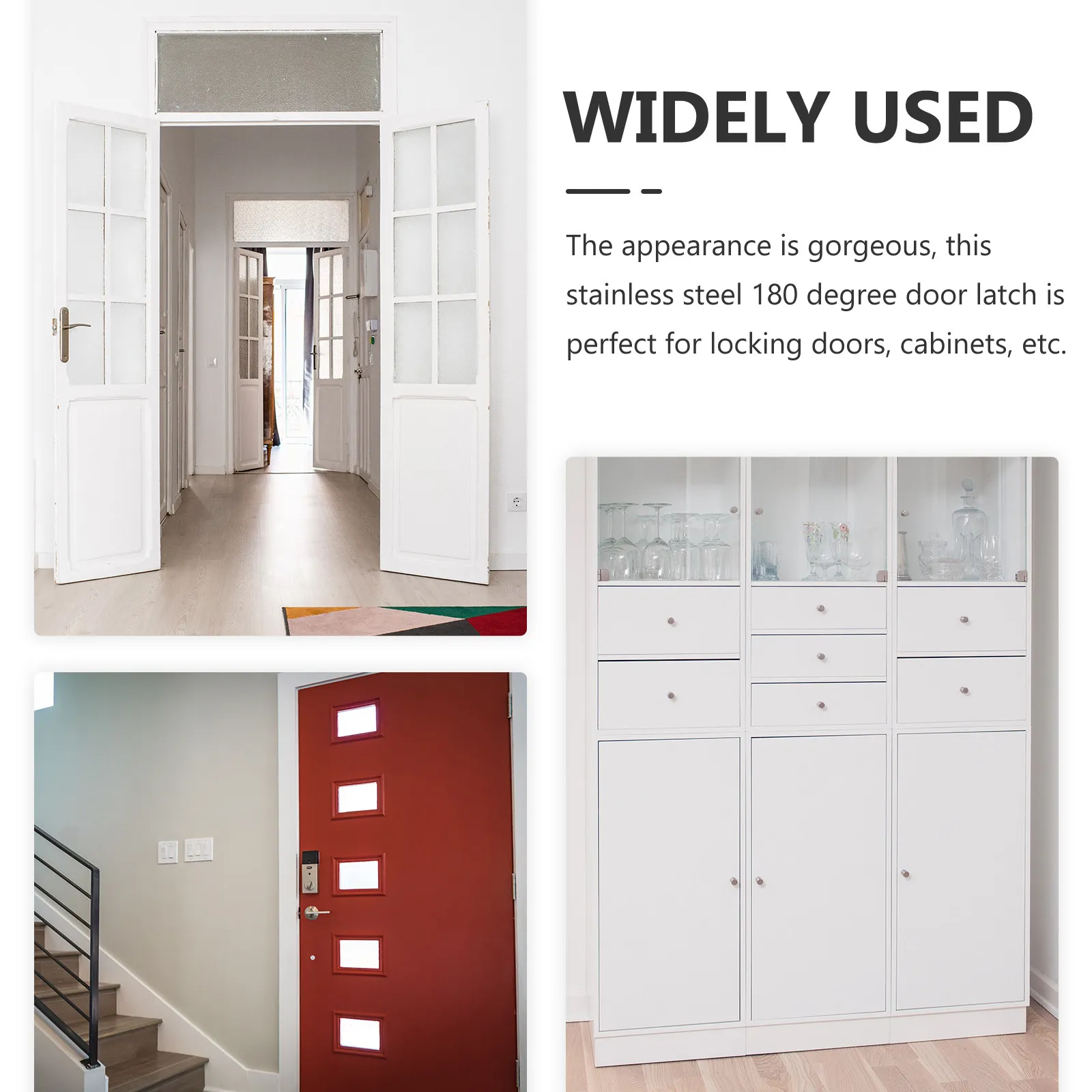 Комплект из 2-х замков-защелок из нержавеющей стали на 180 градусов для ворот, заборов, раздвижных дверей, с крюком-фиксатором
Комплект из 2-х замков-защелок из нержавеющей стали на 180 градусов для ворот, заборов, раздвижных дверей, с крюком-фиксатором