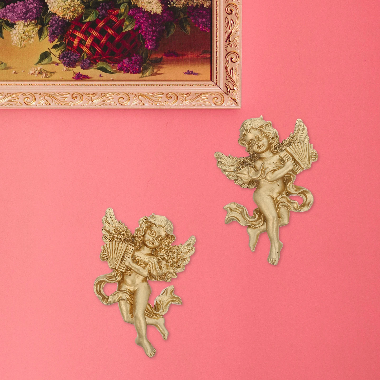 1Pair Golden Resin Wall Sculpture Angel Cherub Holding Harp Vintage Decorative Art for Home Living Room Bedroom Wall Decor
1Pair Golden Resin Wall Sculpture Angel Cherub Holding Harp Vintage Decorative Art for Home Living Room Bedroom Wall Decor