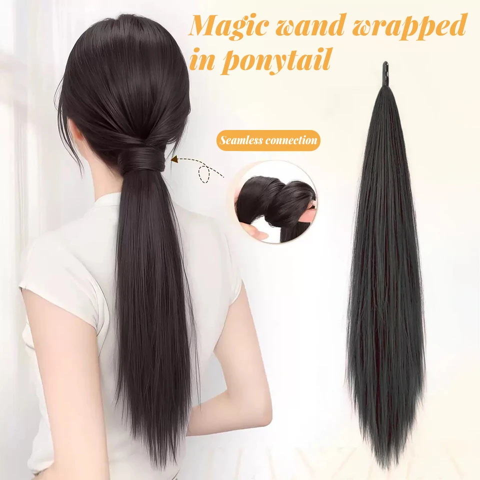 Synthetic 24 inch long straight ponytail self winding magic wand ponytail wig suitable for women's daily wear
Synthetic 24 inch long straight ponytail self winding magic wand ponytail wig suitable for women's daily wear