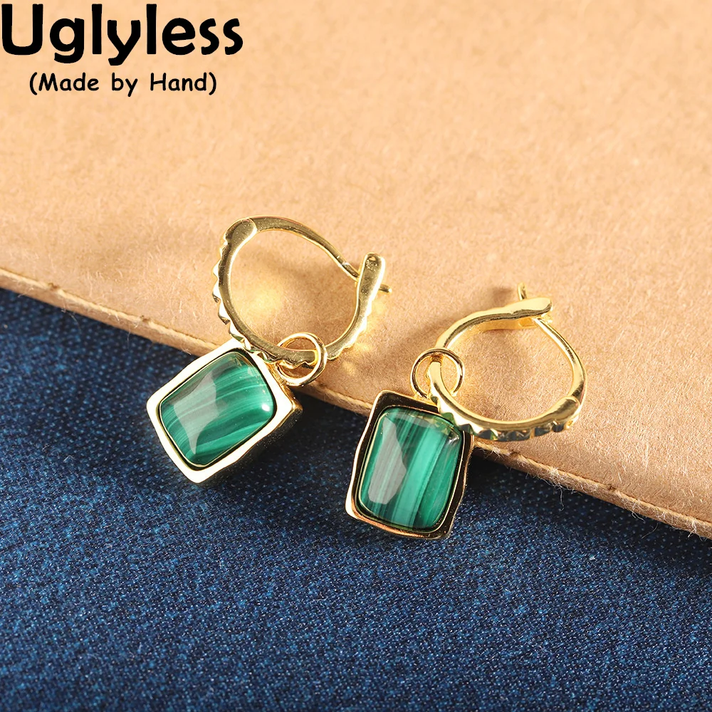 Uglyless Square Natural Turquoise Malachite Earrings for Women Golden 925 Sterling Silver Hoops Earrings Fashion Brincos Gems
Uglyless Square Natural Turquoise Malachite Earrings for Women Golden 925 Sterling Silver Hoops Earrings Fashion Brincos Gems