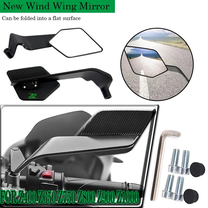 Suitable for Z400 Z500 Z650 Z750 Z800 Z900 Z1000 motorcycle new foldable fixed wing rearview mirror universal
Suitable for Z400 Z500 Z650 Z750 Z800 Z900 Z1000 motorcycle new foldable fixed wing rearview mirror universal