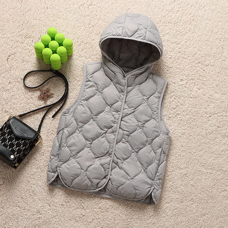 New Hooded Vest Jacket Women's Autumn Winter New Waistcoat Female Sleeveless Light White Duck Down Cotton Jacket
New Hooded Vest Jacket Women's Autumn Winter New Waistcoat Female Sleeveless Light White Duck Down Cotton Jacket