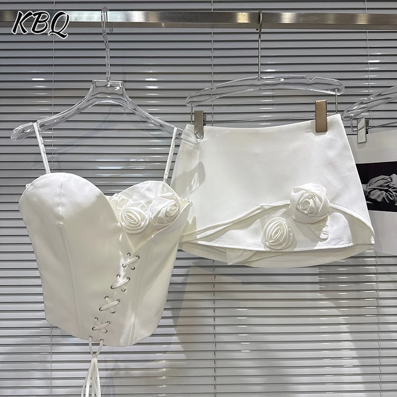 KBQ Solid Two Piece Sets for Women Square Collar Backless Tunic Tops High Waist A Line Skirts Spliced Appliques Chic Set Female
KBQ Solid Two Piece Sets for Women Square Collar Backless Tunic Tops High Waist A Line Skirts Spliced Appliques Chic Set Female