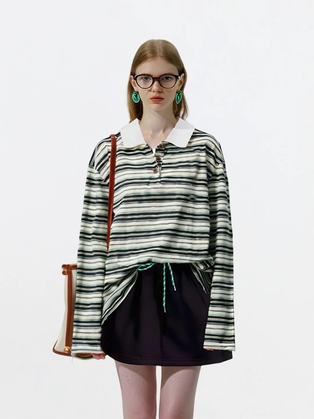 AHMI Tnt Teen Girl Sle, полосатая футболка с длинными рукавами и воротником, осенняя, в стиле преппи, с воротником Хенри, свободного кроя, хлопковый топ
AHMI Tnt Teen Girl Sle, полосатая футболка с длинными рукавами и воротником, осенняя, в стиле преппи, с воротником Хенри, свободного кроя, хлопковый топ