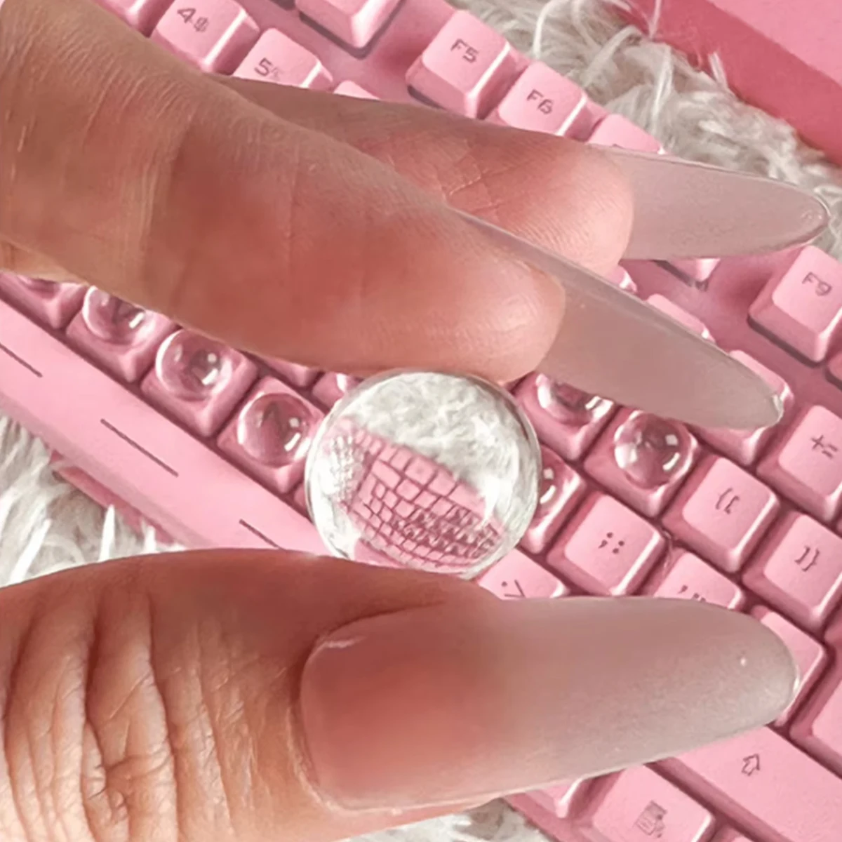 Nail Art Keyboard Key Caps for Office Convenience Long Nail Protection Gaming Helper Nail Keyboard Key Stickers