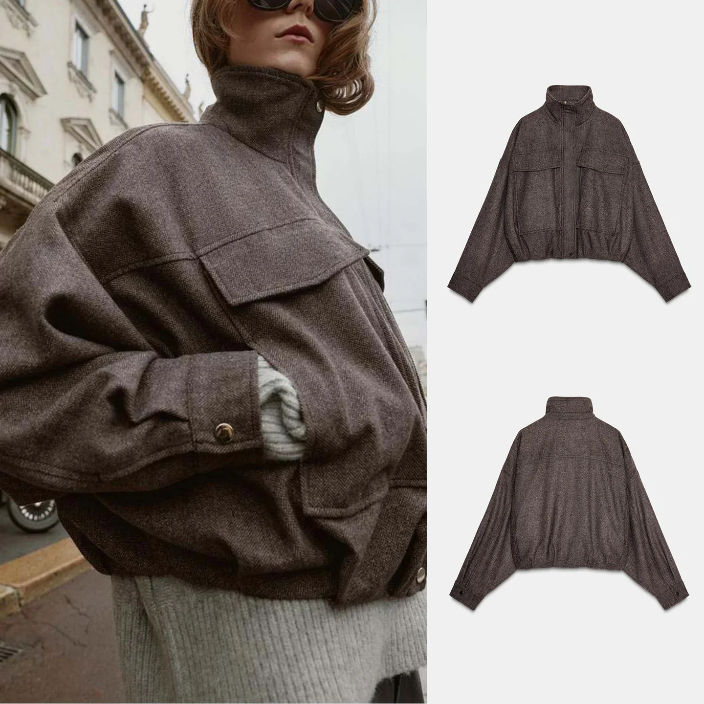 Autumn Winter New Women's Long Sleeve Stand Collar Pilot Jacket Pleated Decorative Harlequin Puff Sleeveless Polyester Casual...
Autumn Winter New Women's Long Sleeve Stand Collar Pilot Jacket Pleated Decorative Harlequin Puff Sleeveless Polyester Casual...