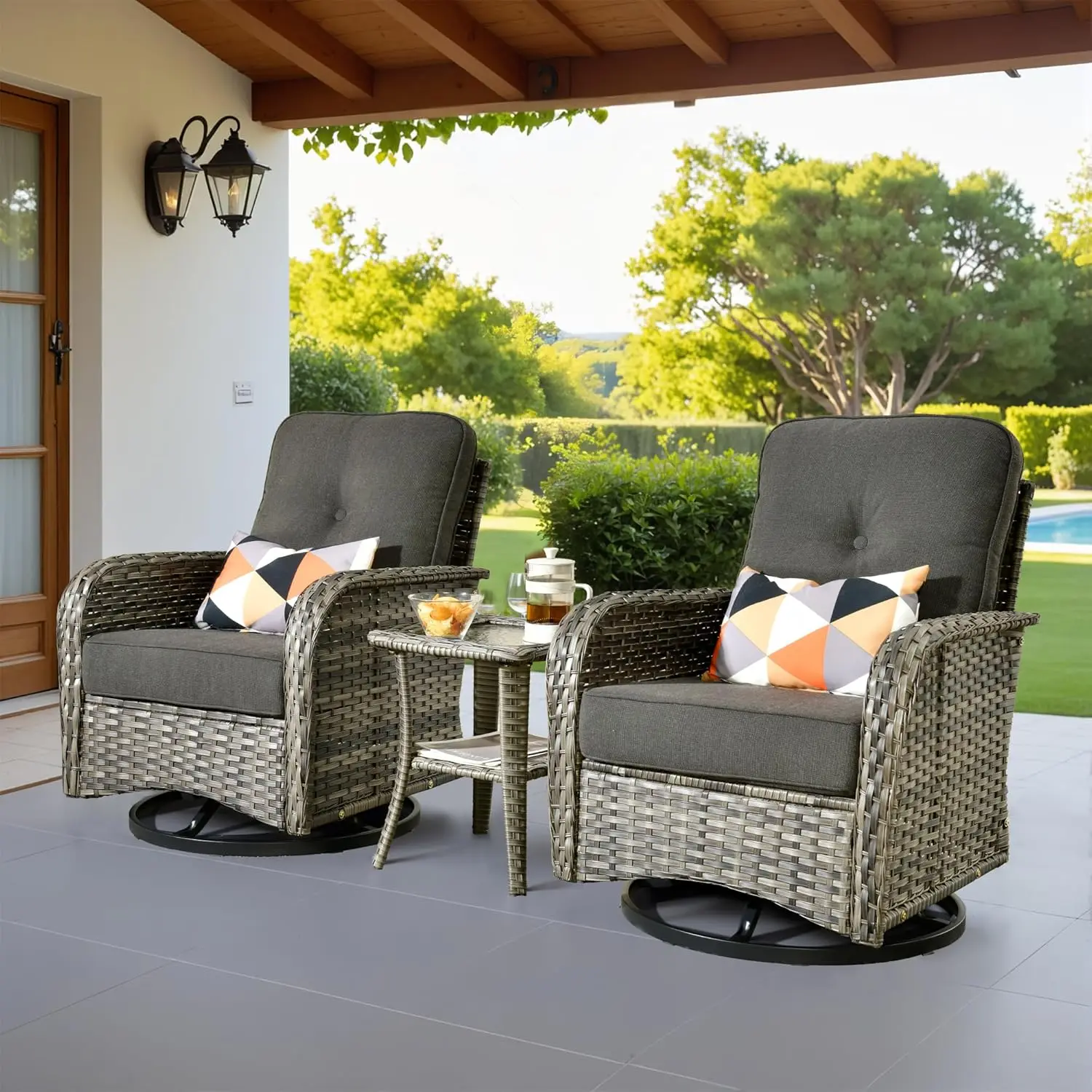 Weaxty Outdoor Swivel Rocker Patio Chairs, 3 Pieces Patio Furniture Set with Rocking Chair and Wicker Side Table,, Custom
Weaxty Outdoor Swivel Rocker Patio Chairs, 3 Pieces Patio Furniture Set with Rocking Chair and Wicker Side Table,, Custom