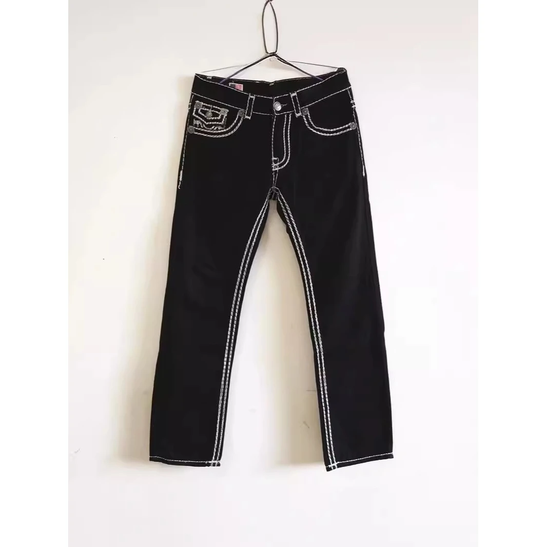 Trendy Rock Style Loose Straight Leg Jeans Men's Clothing White Thick Line Faith Large Size Black Casual Pants
Trendy Rock Style Loose Straight Leg Jeans Men's Clothing White Thick Line Faith Large Size Black Casual Pants
