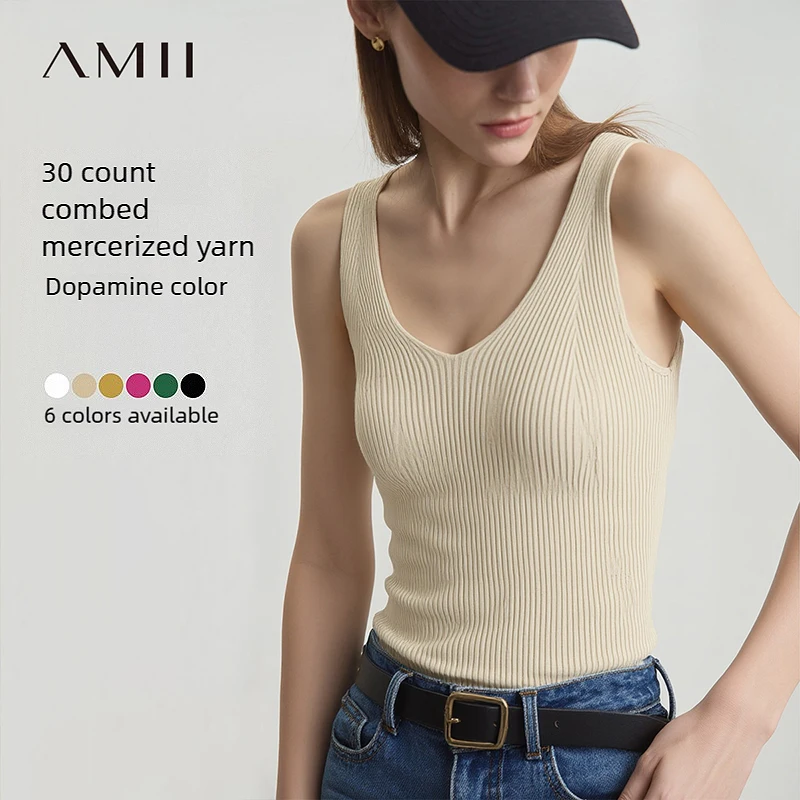 Женский трикотажный жилет Amii без рукавов, весна 2026, новинка, с V-образным вырезом, в полоску, повседневный, универсальный, базовый, облегающий топ 12621074
Женский трикотажный жилет Amii без рукавов, весна 2026, новинка, с V-образным вырезом, в полоску, повседневный, универсальный, базовый, облегающий топ 12621074