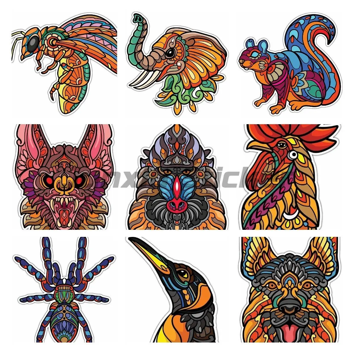 Rooster Squirrel Spider Phoenix Pattern Mandala Car Decal Bumper Window Racing Laptop Helmet Boot Wall Vinyl Decal
Rooster Squirrel Spider Phoenix Pattern Mandala Car Decal Bumper Window Racing Laptop Helmet Boot Wall Vinyl Decal