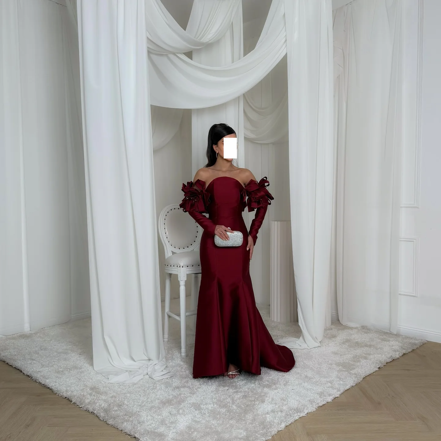 Customized Temperament Strapless Satin Long Sleeves Evening Dresses Elegant Floor Length Celebrity Gowns Vestido De Noche
Customized Temperament Strapless Satin Long Sleeves Evening Dresses Elegant Floor Length Celebrity Gowns Vestido De Noche