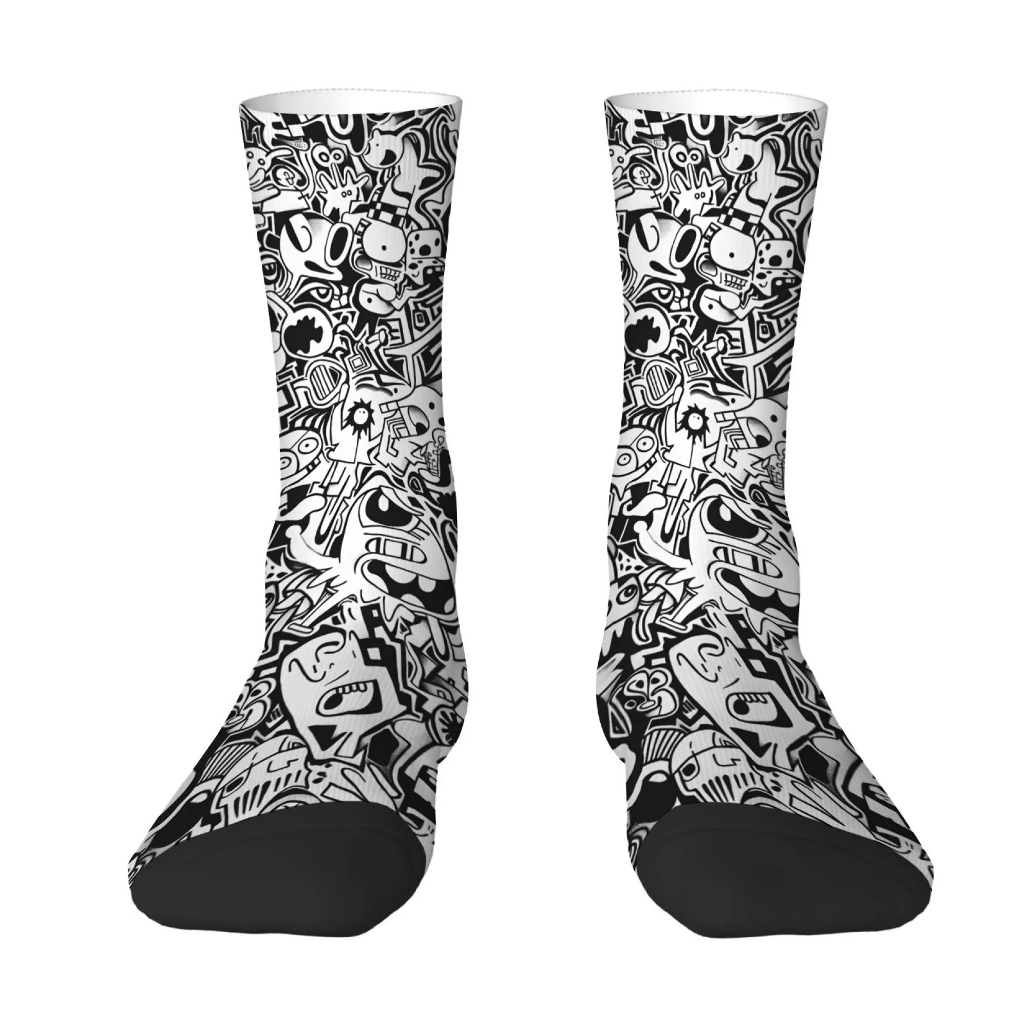 Black White Retro Fun Cartoon Print Men's Socks Soft Comfortable Durable Socks Street Quirky Hip-hop Harajuku Style Happy Socks
Black White Retro Fun Cartoon Print Men's Socks Soft Comfortable Durable Socks Street Quirky Hip-hop Harajuku Style Happy Socks
