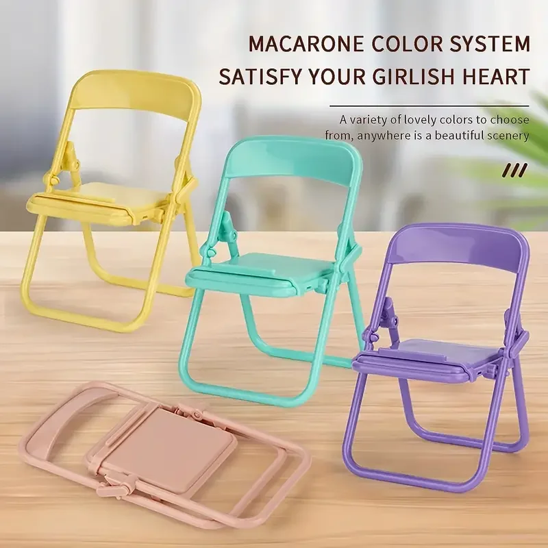 4Pcs Creative Desktop Mini Chair Stand Can Be Used As Decorative Ornaments Foldable Lazy Drama Mobile Phone Holder Random Colors
4Pcs Creative Desktop Mini Chair Stand Can Be Used As Decorative Ornaments Foldable Lazy Drama Mobile Phone Holder Random Colors