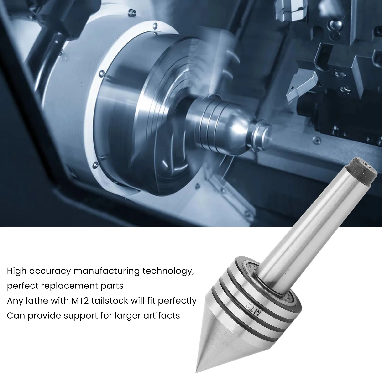 Live Tailstock Center Tailstock Live Center HSS High Accuracy Wear Resistant 60 Degree MT2 Lathe Tailstock Accessories for CNC
Live Tailstock Center Tailstock Live Center HSS High Accuracy Wear Resistant 60 Degree MT2 Lathe Tailstock Accessories for CNC