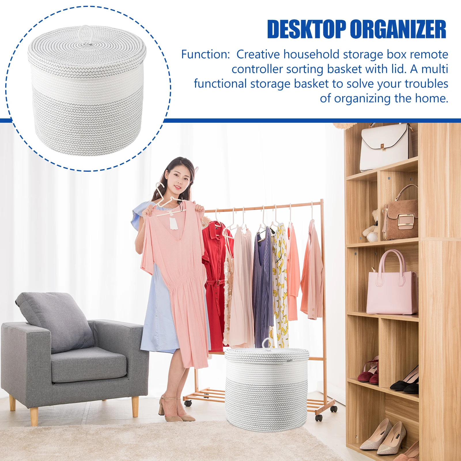 Cotton Rope Storage Basket for Toys Books Clothes Large Container White Household ganizer Laundry Bedroom Closet
Cotton Rope Storage Basket for Toys Books Clothes Large Container White Household ganizer Laundry Bedroom Closet