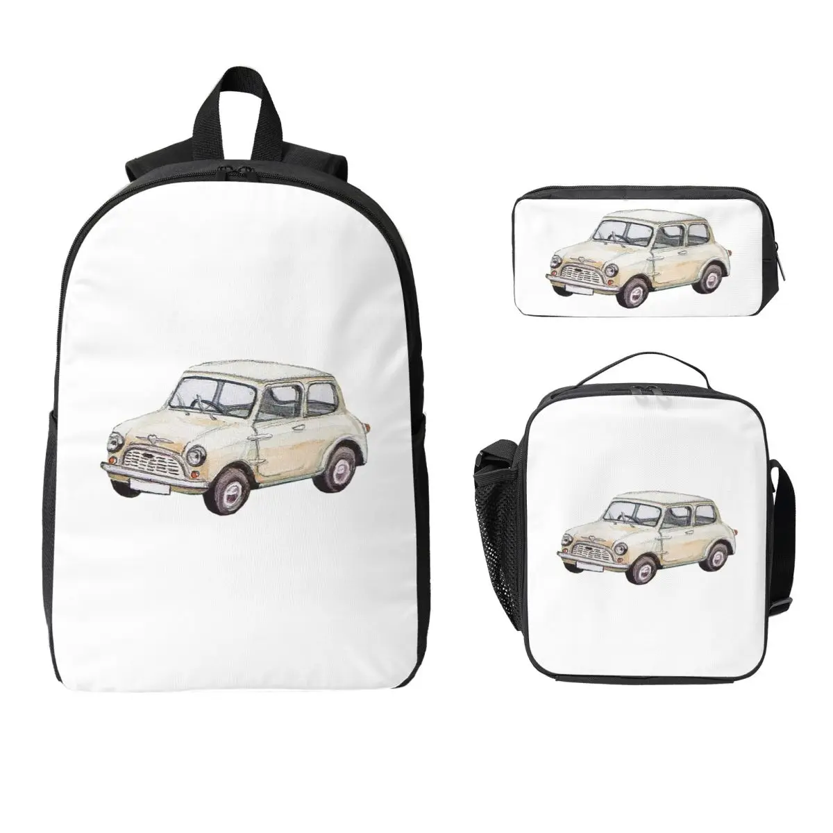 White Mini Cooper In Watercolor Style Backpack BookBag School Bag Laptop Shoulder Bags 3ps Insulated Lunch Bag Pencil Case
White Mini Cooper In Watercolor Style Backpack BookBag School Bag Laptop Shoulder Bags 3ps Insulated Lunch Bag Pencil Case