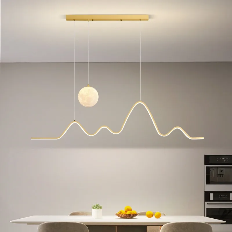 Restaurant chandelier light luxury dining room dining table bar lighting modern simple moon lamp Nordic minimalism
Restaurant chandelier light luxury dining room dining table bar lighting modern simple moon lamp Nordic minimalism