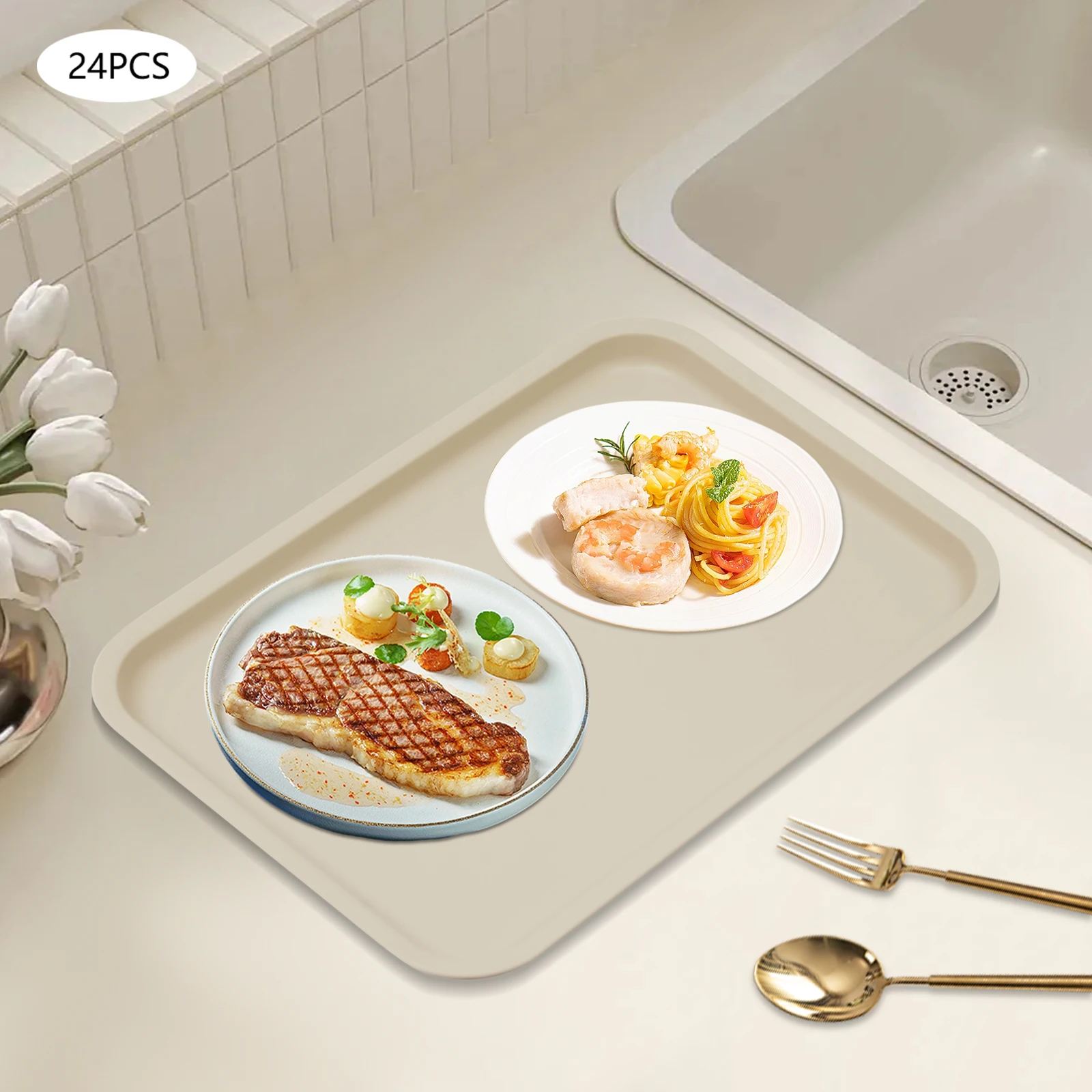 Прямоугольный ресторанный поднос цвета хаки, современный полипропиленовый материал, литье под давлением, нескользящий, можно мыть в посудомоечной машине, можно использовать в микроволновой печи
Прямоугольный ресторанный поднос цвета хаки, современный полипропиленовый материал, литье под давлением, нескользящий, можно мыть в посудомоечной машине, можно использовать в микроволновой печи