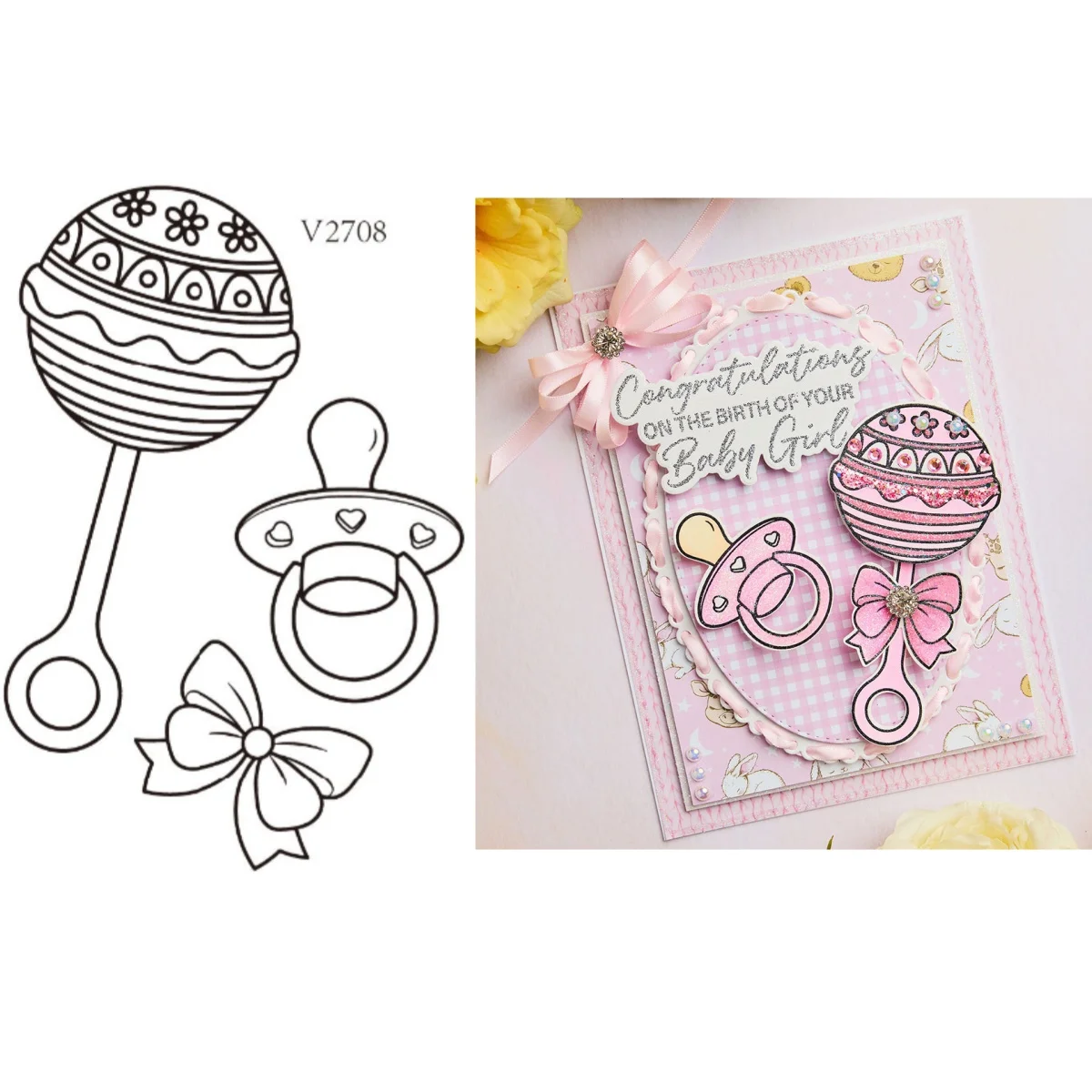 New Rattle Clear Stamp Metal Cutting Dies for DIY Making Card Scrapbook Embossed Paper Craft Supplies Template Decoration
New Rattle Clear Stamp Metal Cutting Dies for DIY Making Card Scrapbook Embossed Paper Craft Supplies Template Decoration