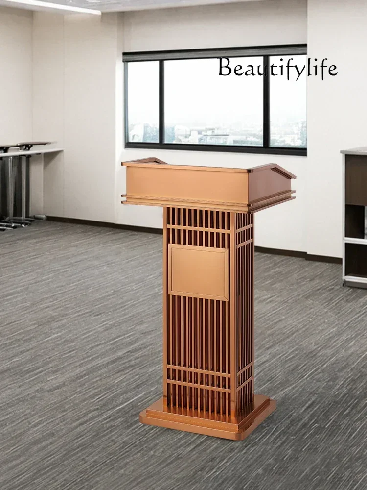 Stainless steel lectern Conference training lectern Hotel high-end steel welcome reception desk
Stainless steel lectern Conference training lectern Hotel high-end steel welcome reception desk