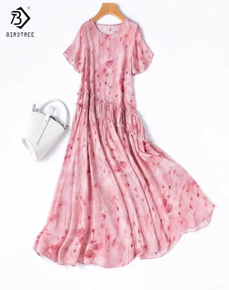 Birdtree Women's 100% Silk Dress,Double Crepe Flying Sleeve Slanted Waistline Long Skirt, Vacation Style Dress D55750JF
Birdtree Women's 100% Silk Dress,Double Crepe Flying Sleeve Slanted Waistline Long Skirt, Vacation Style Dress D55750JF