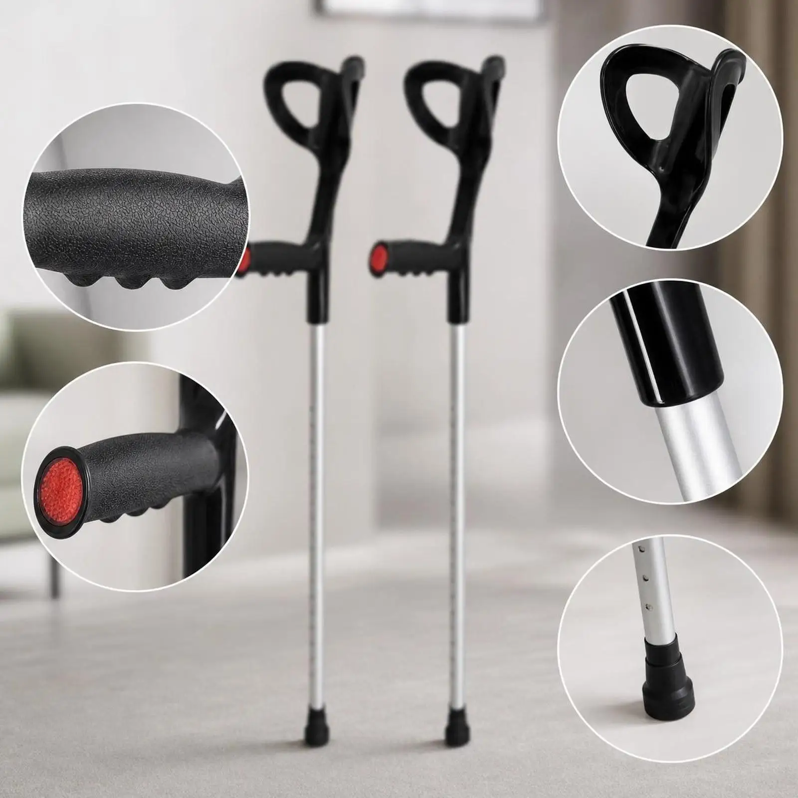 1 Pair Forearm Crutches Mobility Aid Heavy Duty Arm Support Sturdy Portable Walking Adjustable Height for Indoor Women Men
1 Pair Forearm Crutches Mobility Aid Heavy Duty Arm Support Sturdy Portable Walking Adjustable Height for Indoor Women Men