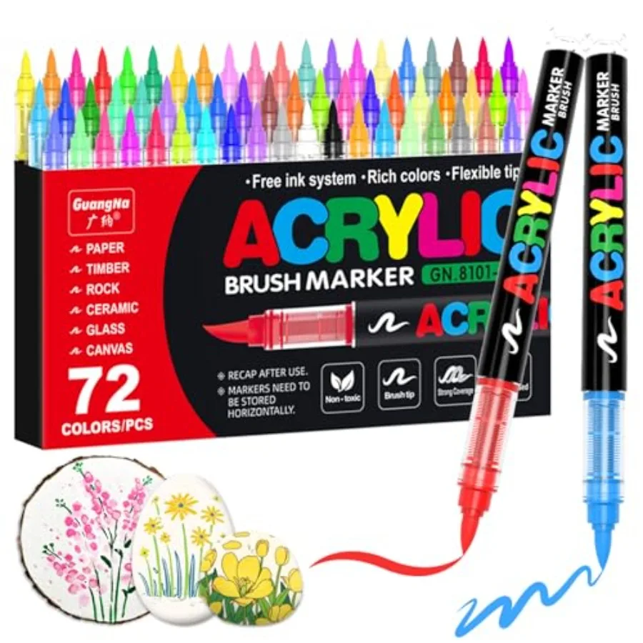 Acrylic Paint Markers, with Direct-Liquid Ink Control System, Professional-Grade Paint Pen for Rock Painting, Canvas, Glass, Pl
Acrylic Paint Markers, with Direct-Liquid Ink Control System, Professional-Grade Paint Pen for Rock Painting, Canvas, Glass, Pl