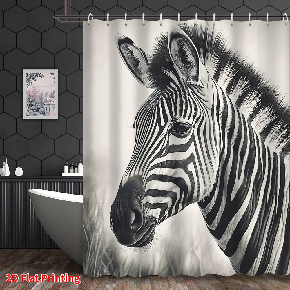 Large Zebra Portrait Shower Curtain Waterproof Bathroom Decor Tropical Animal Safari Print Curtain 180x180cm
Large Zebra Portrait Shower Curtain Waterproof Bathroom Decor Tropical Animal Safari Print Curtain 180x180cm