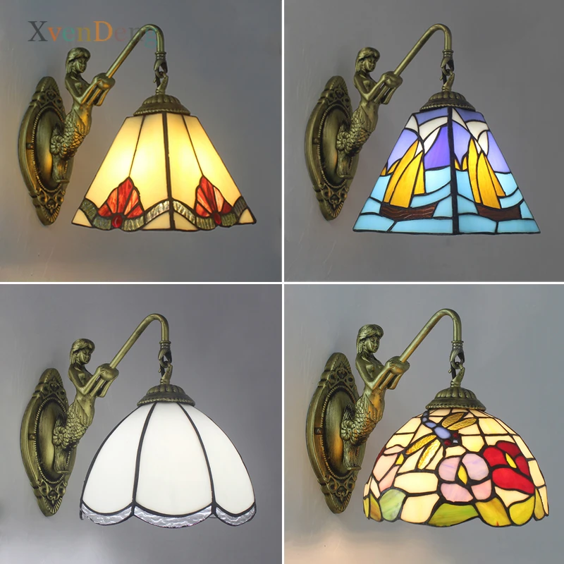 Tiffany Stained Glass Wall Lamps for Bedroom Bathroom Kitchen Bar Living Room Decor Mediterranean Iron Resin Wall Light Fixtures
Tiffany Stained Glass Wall Lamps for Bedroom Bathroom Kitchen Bar Living Room Decor Mediterranean Iron Resin Wall Light Fixtures
