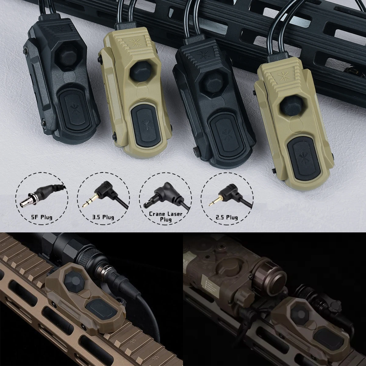 AXON/MOD SF 2.5 3.5 Plug Tactical Pressure Switch Dual Function Button Remote Control Line For MLOK KEYMOD 20mm M300 M600 PEQ15
AXON/MOD SF 2.5 3.5 Plug Tactical Pressure Switch Dual Function Button Remote Control Line For MLOK KEYMOD 20mm M300 M600 PEQ15