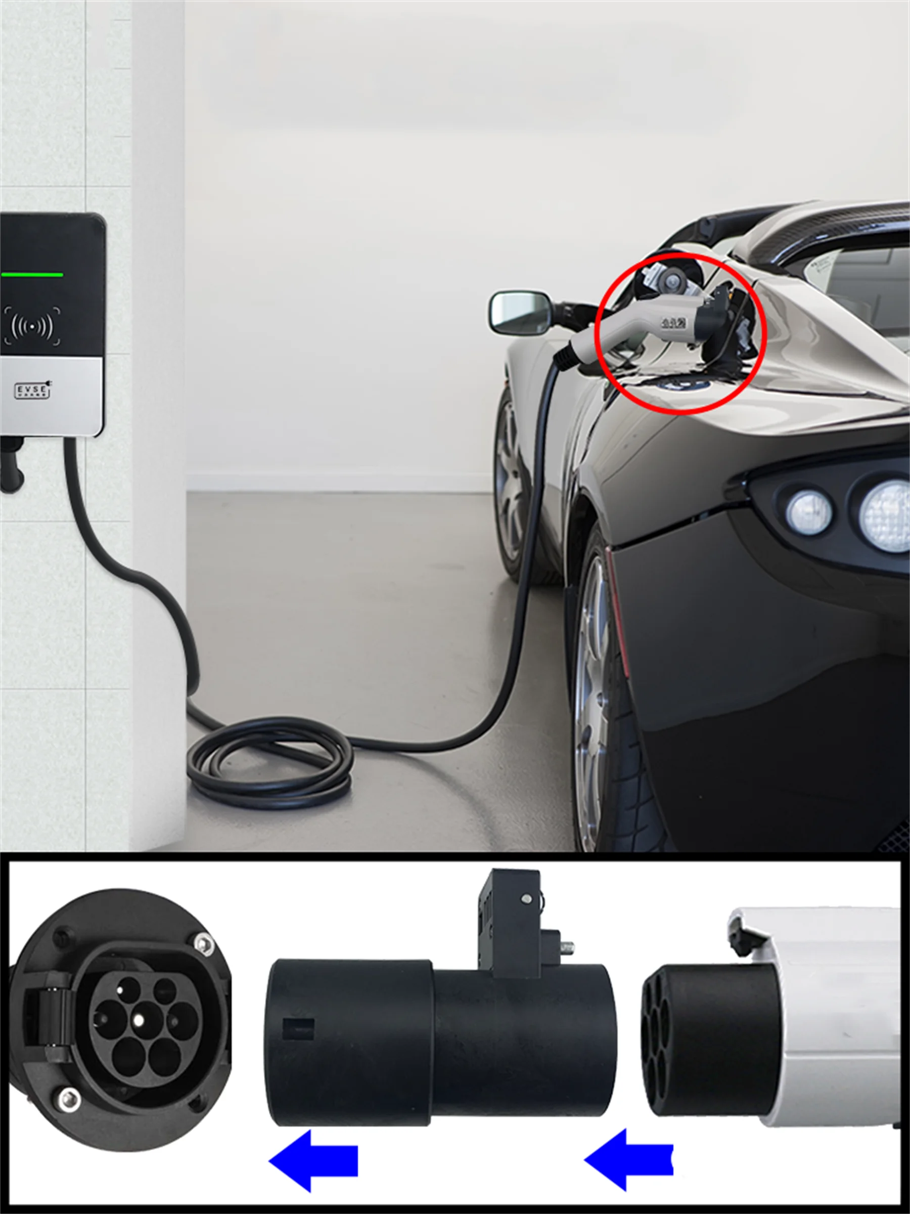 New energy electric vehicle charging pile gun line AC converter adapter national standard GB/T to European standard port
New energy electric vehicle charging pile gun line AC converter adapter national standard GB/T to European standard port