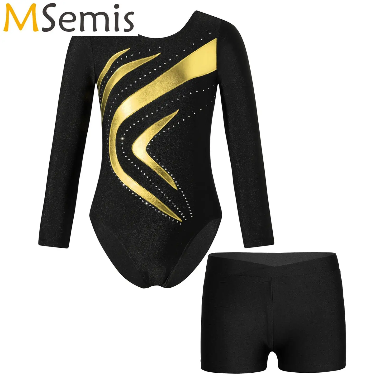 Kids Girls Gymnatics Ballet Dance Set Shiny Rhinestones Leotard with V-front ShortsBallet Leotards Costume Bailerina Dancewear
Kids Girls Gymnatics Ballet Dance Set Shiny Rhinestones Leotard with V-front ShortsBallet Leotards Costume Bailerina Dancewear