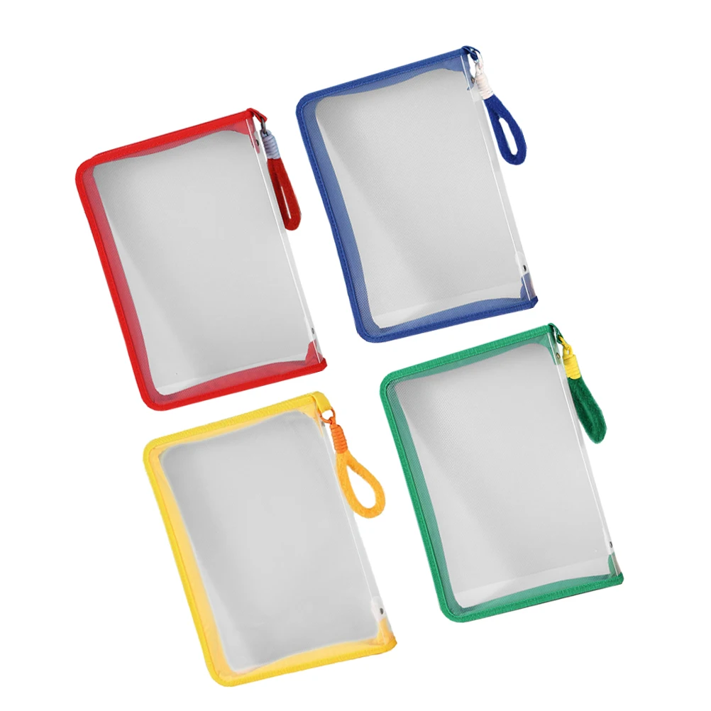 4pcs Zippered Stationery Bag Clear Pouches File Storage Document Holder Plastic Small Mesh Bag Transparent Design Portable
4pcs Zippered Stationery Bag Clear Pouches File Storage Document Holder Plastic Small Mesh Bag Transparent Design Portable