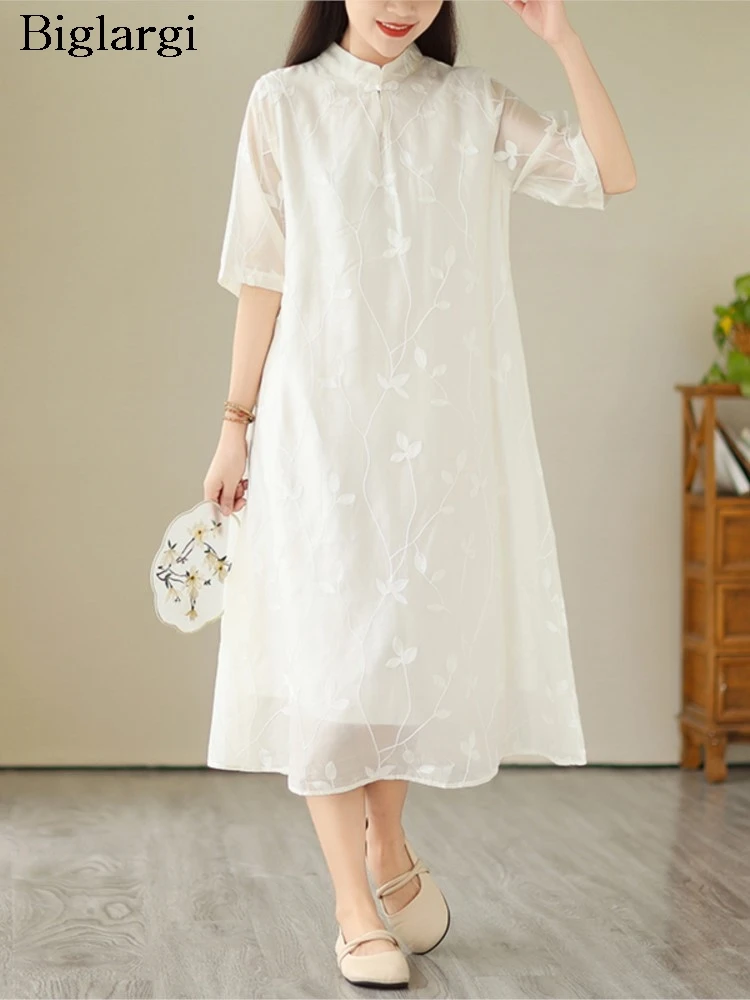 Oversized Summer Dress Women Embroidery Fashion Chinese Style Ladies Dresses A-Line Ruffle Pleated Loose Woman Long Dress
Oversized Summer Dress Women Embroidery Fashion Chinese Style Ladies Dresses A-Line Ruffle Pleated Loose Woman Long Dress